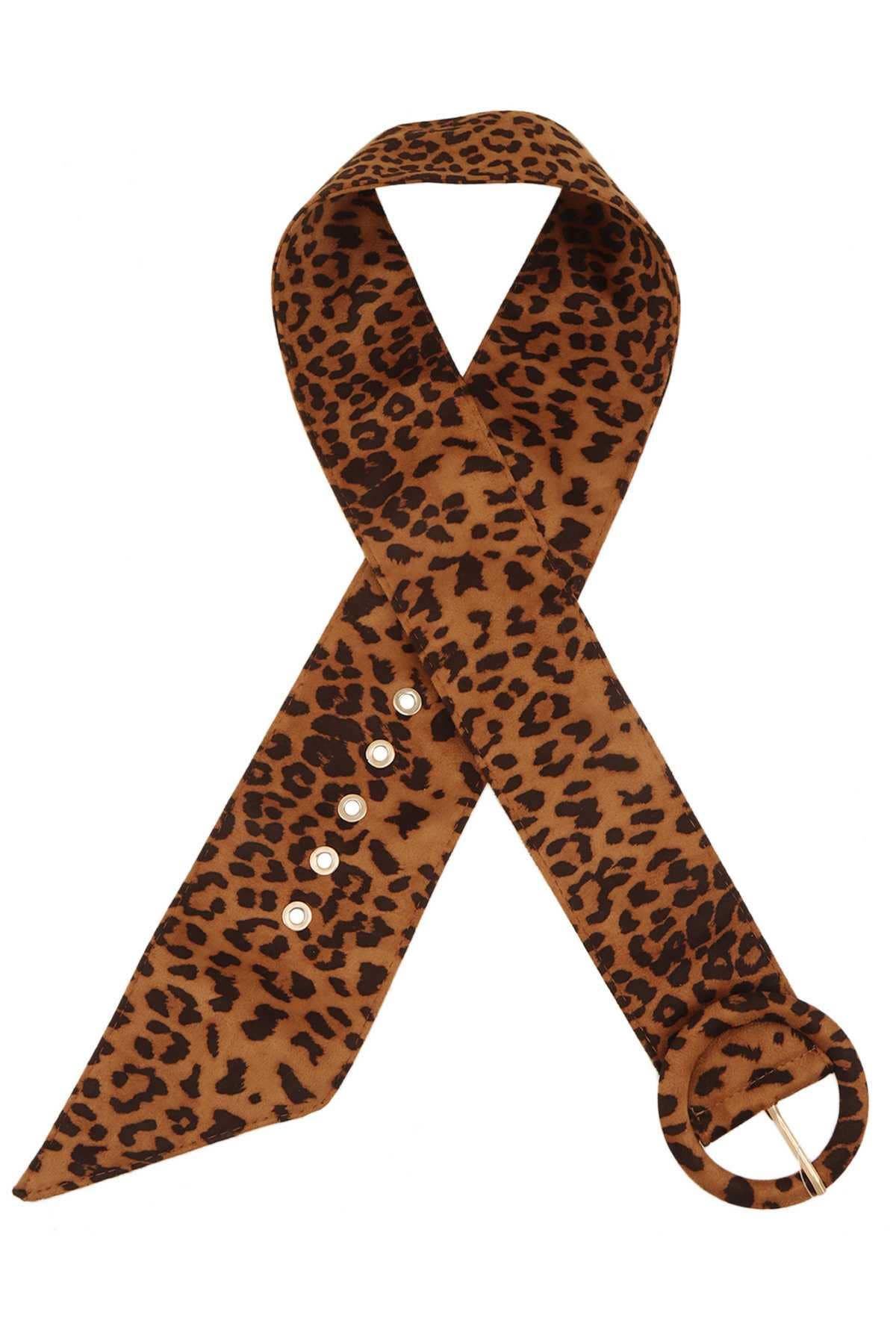 LEOPARD PRINT BELT: Khaki