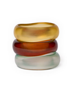 Esther Resin Bangle Set Of 3 Citron, Sage, + Brown