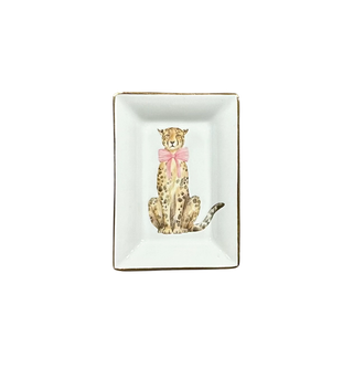 Trinket Tray- Leopard Pink Bow