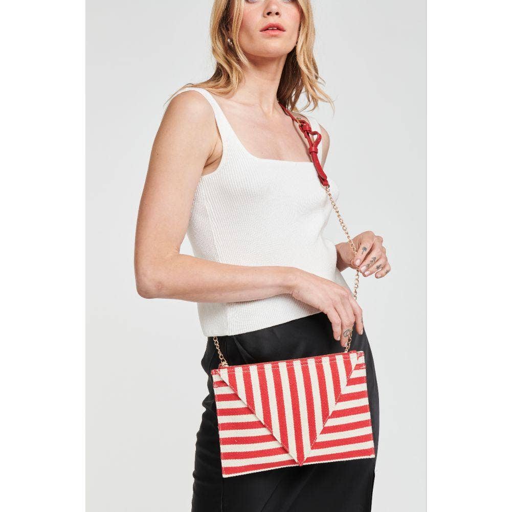 Barcelona Striped Fabric Crossbody: Black