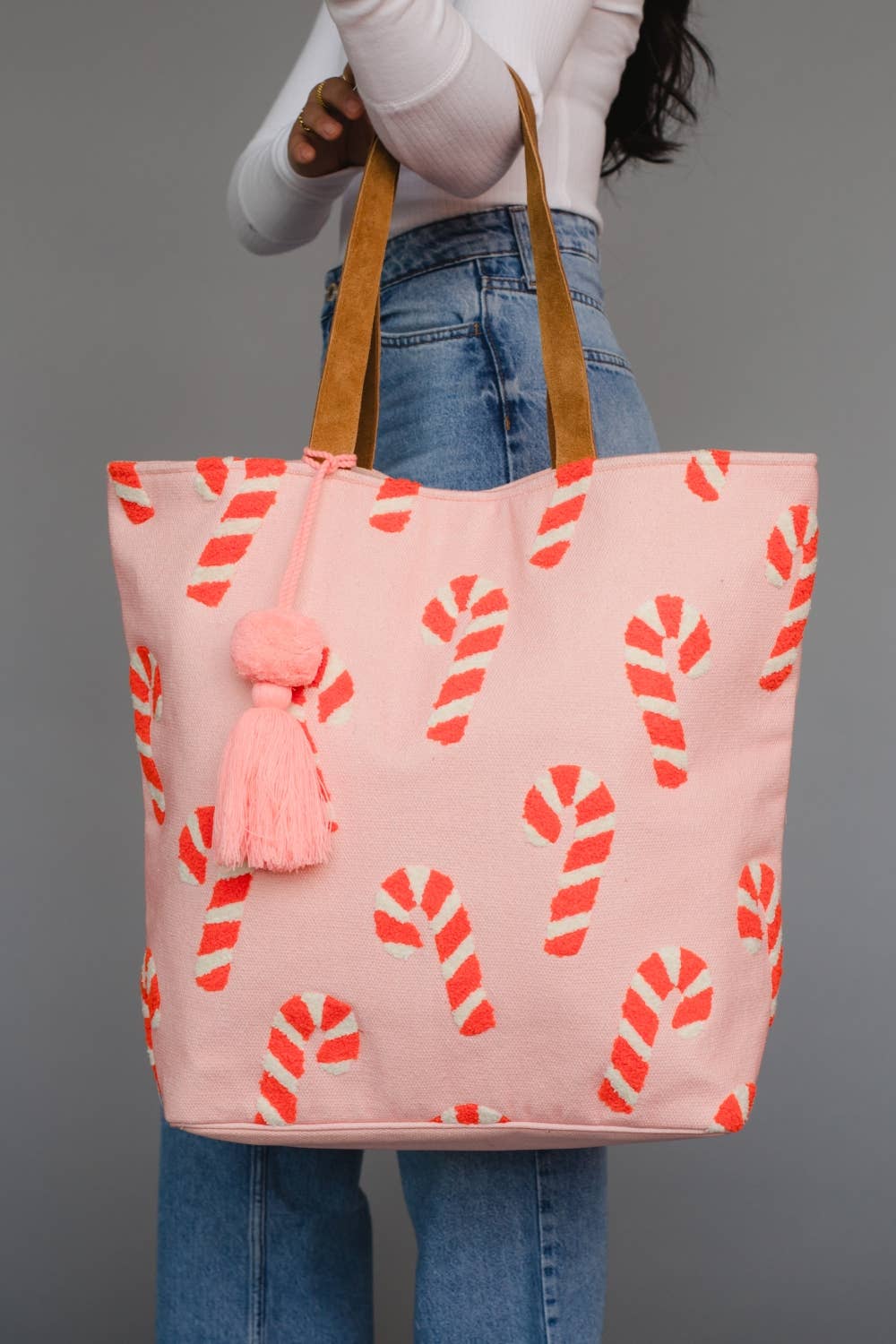 Pink Candy Cane Tote