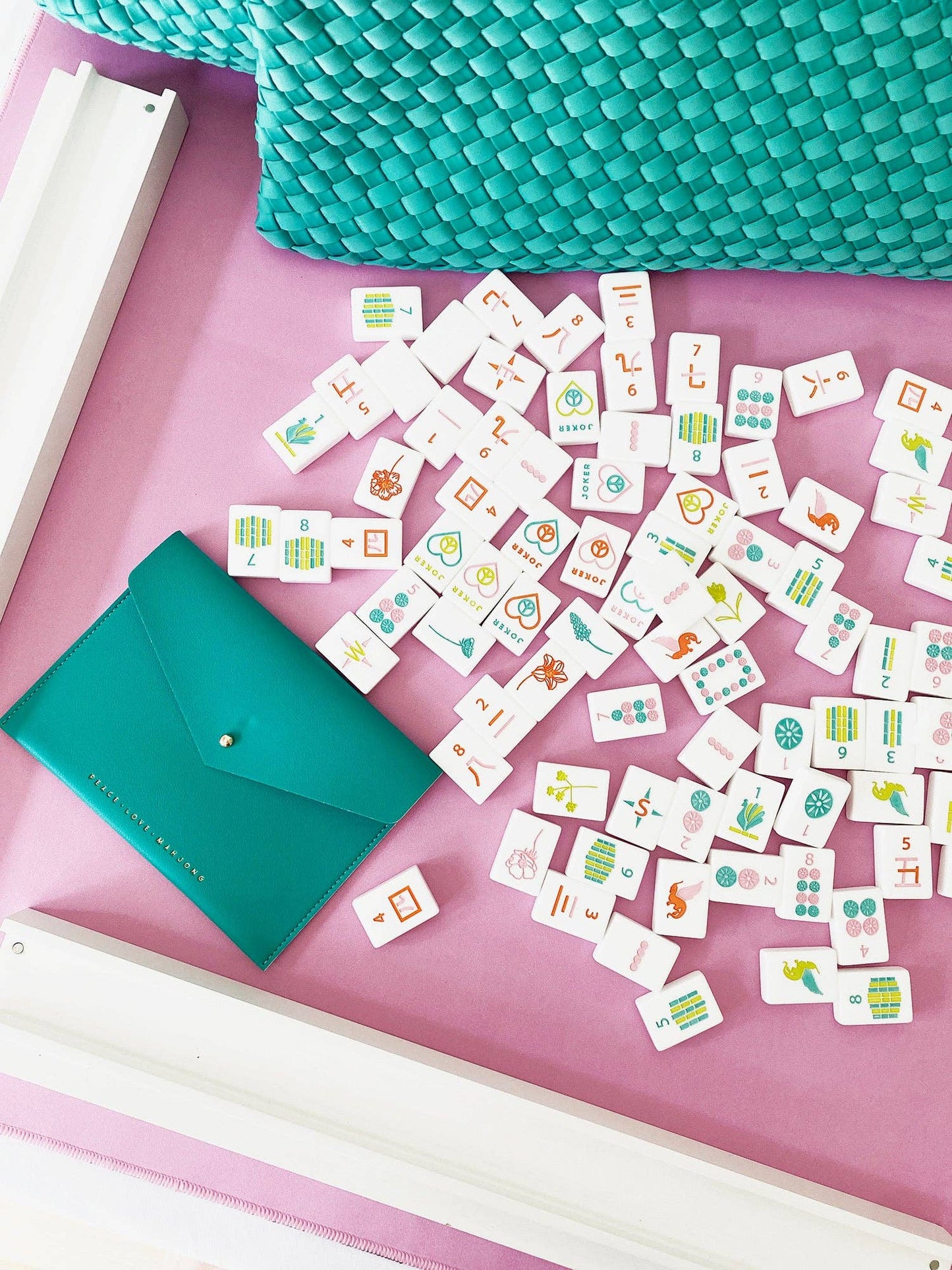 Mahjong Card Clutch: Hunter Green - Large Size