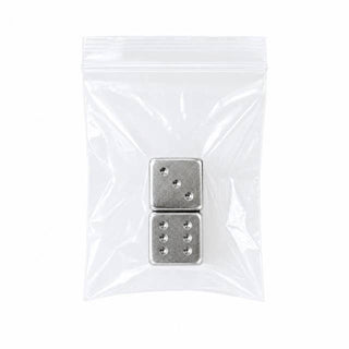 Gold and Silver Luxe Solid Metal Mahjong Dice Gift Ready: Silver