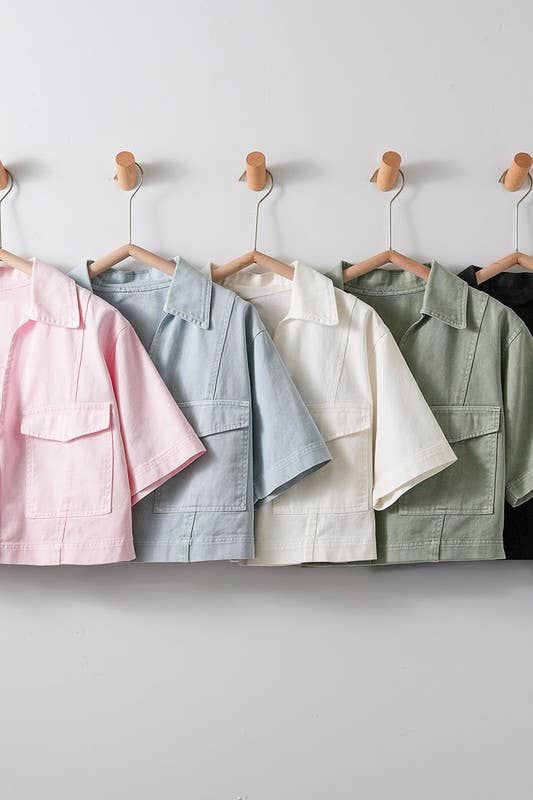 Collared Camp Shirt: BLACK