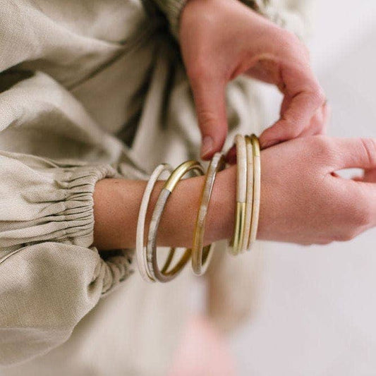 Metallic Gold Mix Bangle Set