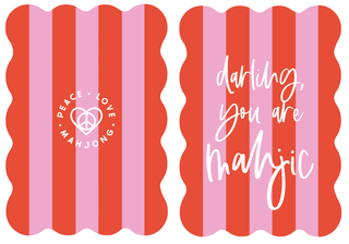 Stripes Mahjong Tile Shufflers (Set of 2): Yellow & Pink Stripes - all you need is mahj