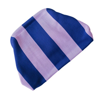 Striped Tile Bag: Navy/Lavendar