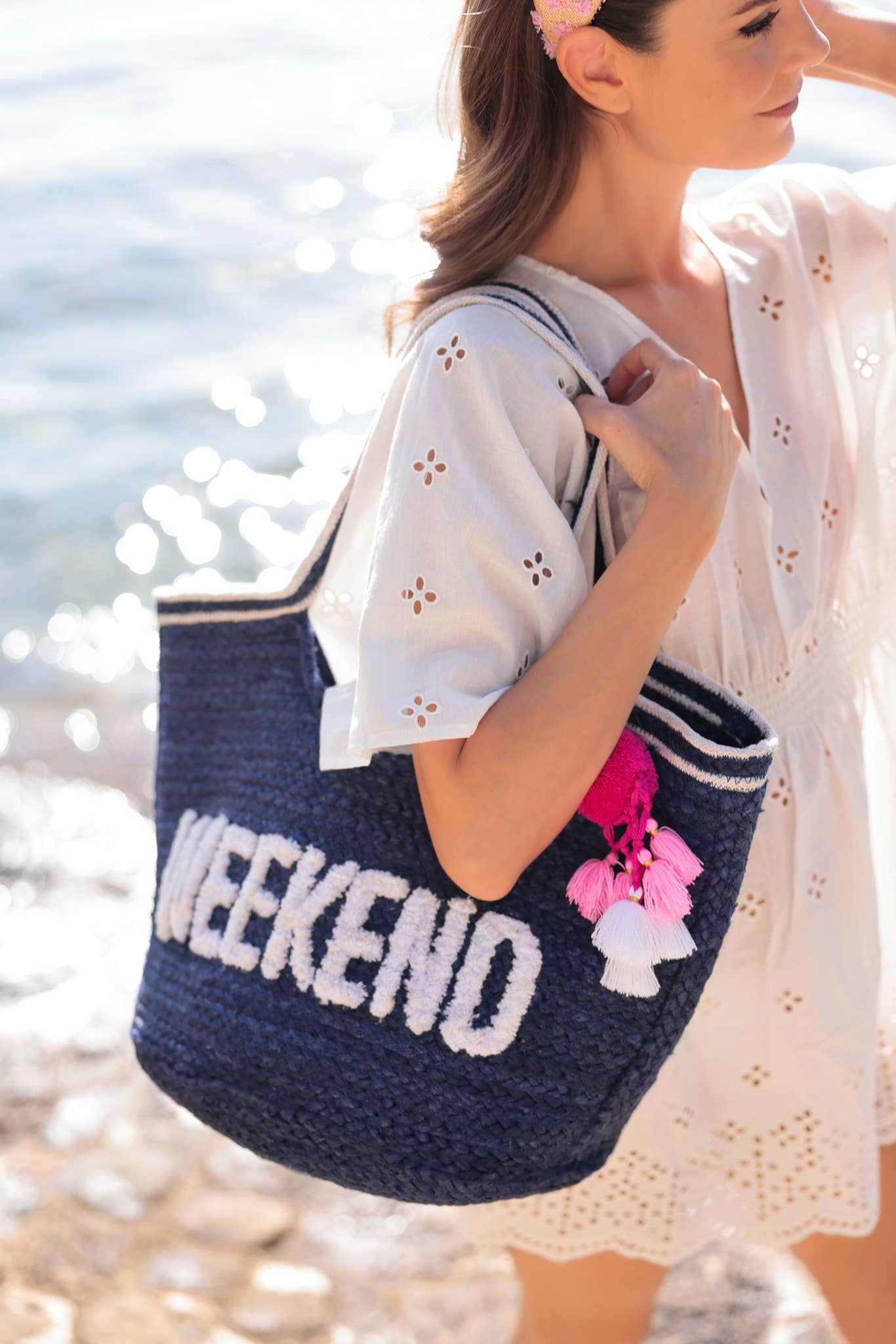 WEEKEND TOTE,NAVY