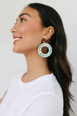 Holiday Wreath Dangle Earrings