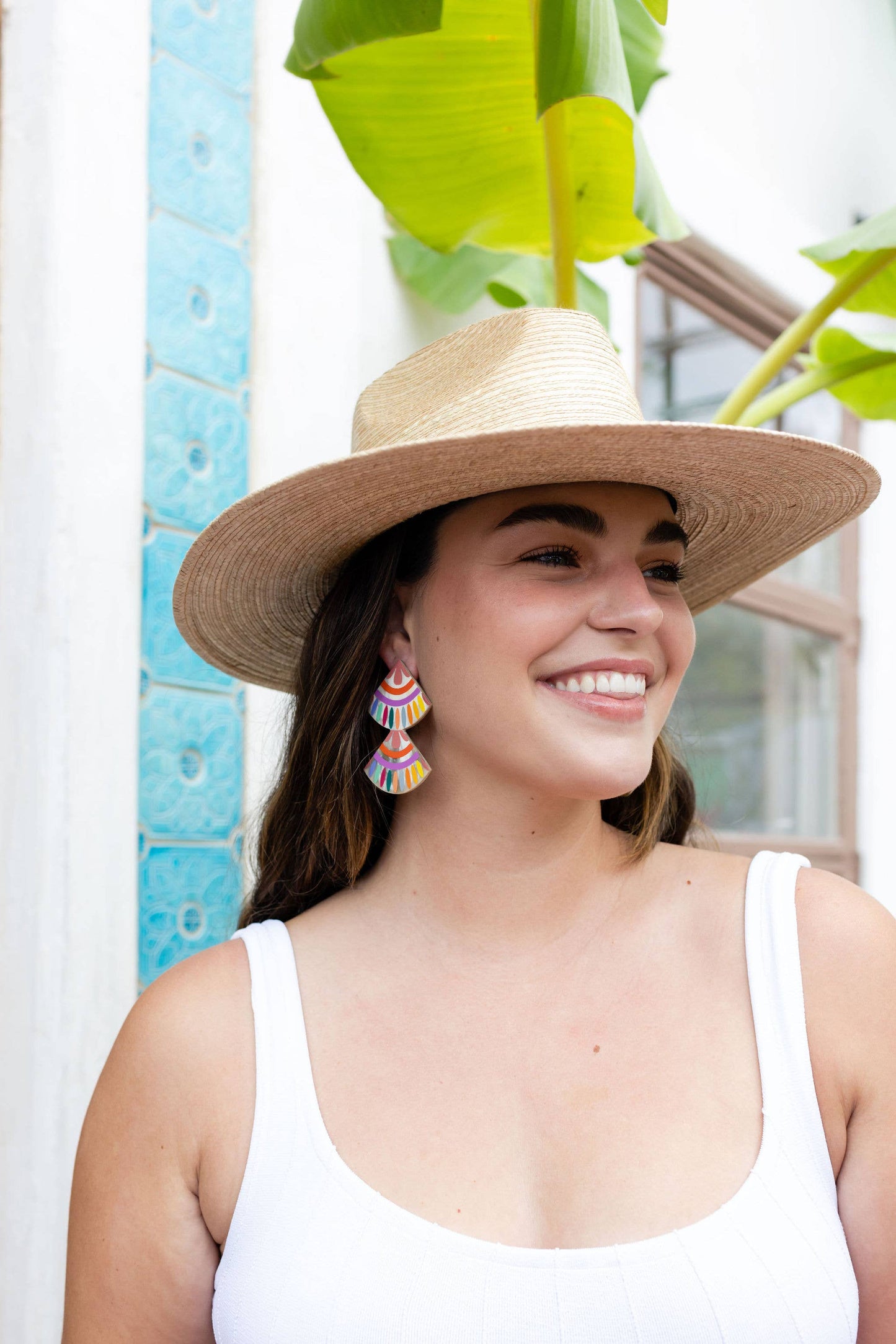 Rainbow Double Tile Earrings