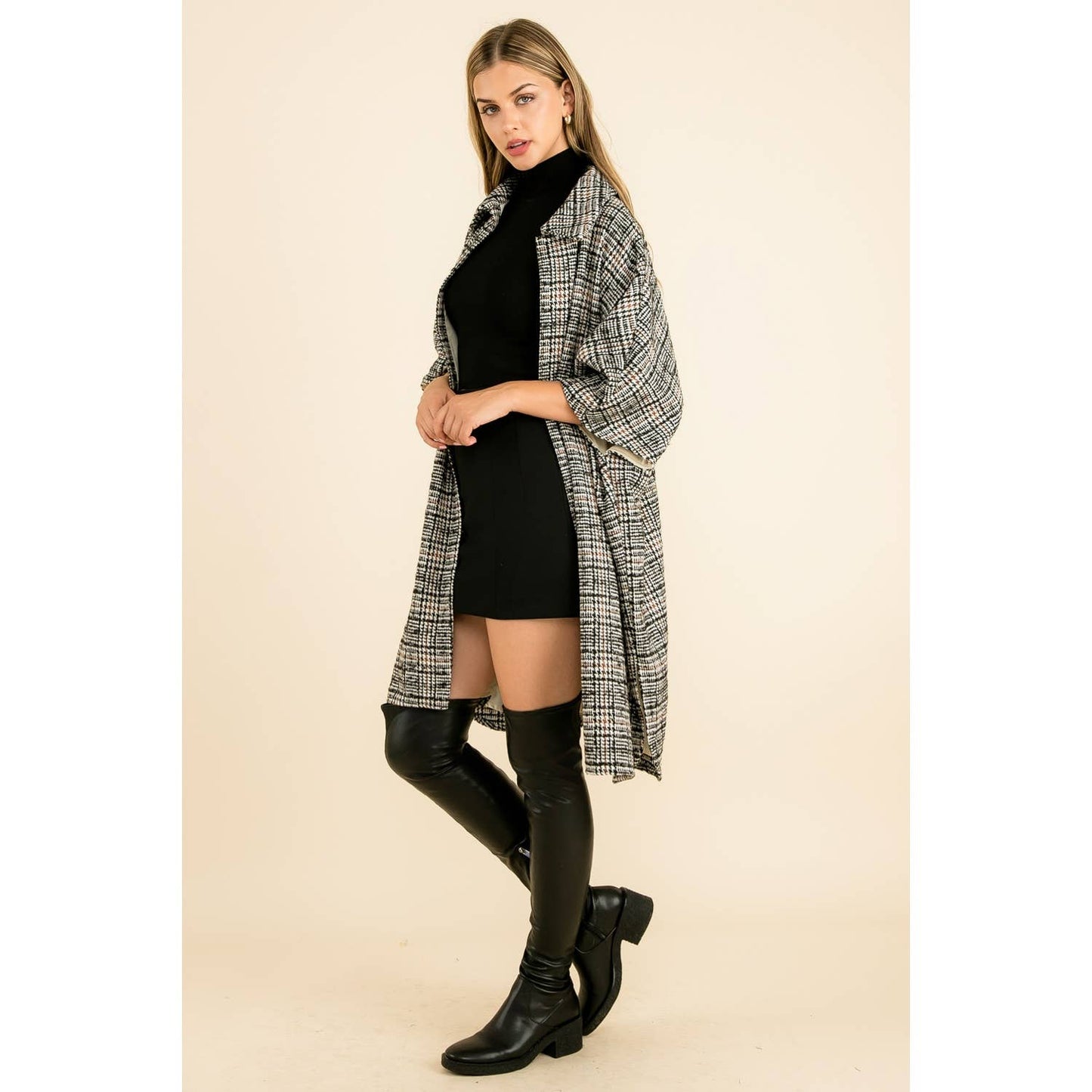 Myra Plaid Long Coat