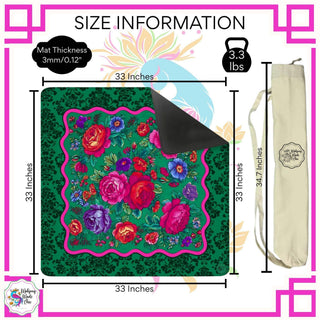 Emerald Bliss Floral Neoprene Mahjong Table Mat Co