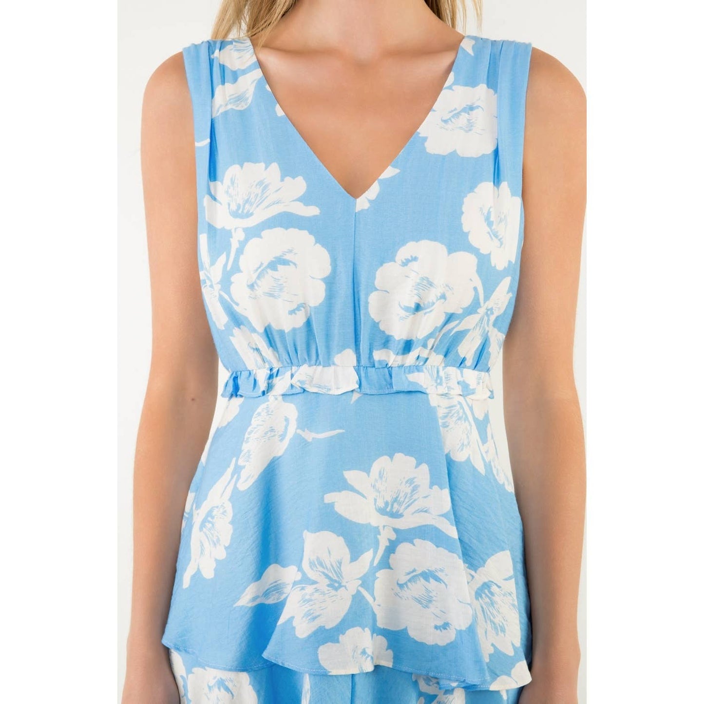 Floral Flutter Tiered Maxi Dress