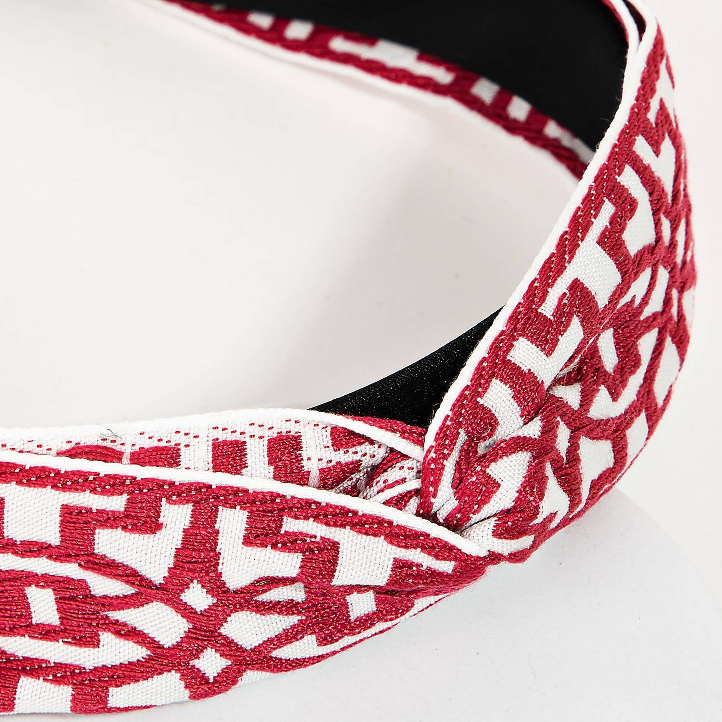 Geometric Print Headband: Red