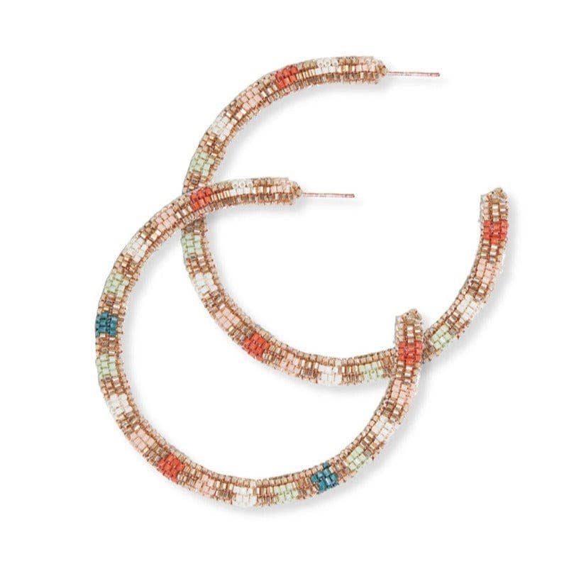 Raquel Striped Hoop Earrings Desert Wholesale