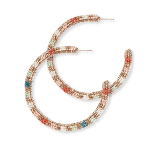 Raquel Striped Hoop Earrings Desert Wholesale