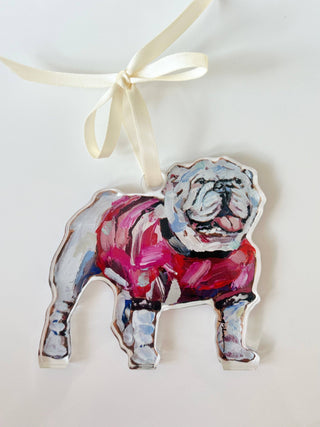 "Bulldog with red shirt" ornament