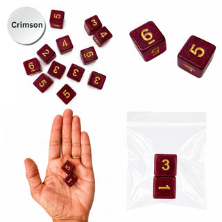 Sparkle Dice - Mahjong Specialty Dice - Gift Ready : Crimson