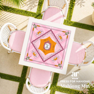 NEOPRENE 'Press for Mahjong' Mat | Champagne & Mahj