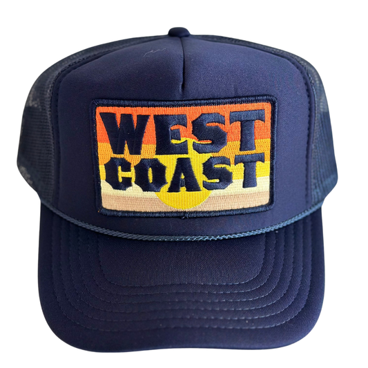 West Coast Patch Trucker Hat: Navy