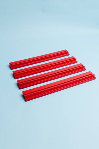 Dirty Mahjong Red Mahjong Racks (4) - Wooden with Magnetic Pushers