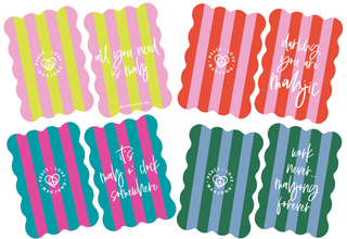 Stripes Mahjong Tile Shufflers (Set of 2): Yellow & Pink Stripes - all you need is mahj