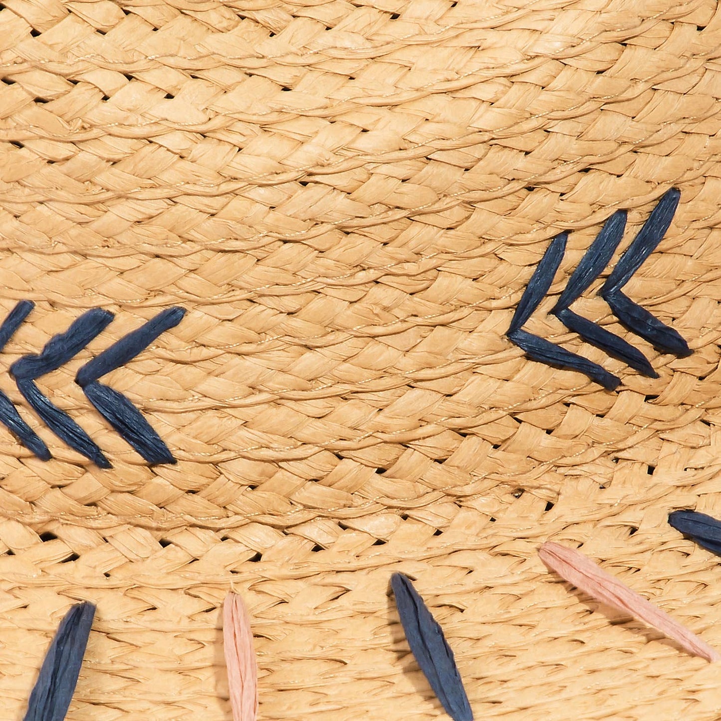 Anna Straw Braided Striped Brim Sun Hat