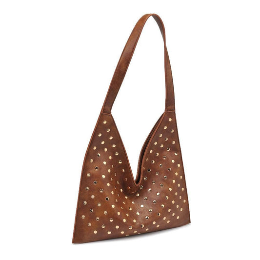 Tori Studded Hobo: Chocolate