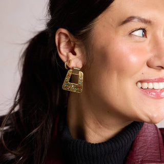 Vintage Gold Jeweled Avery Earrings