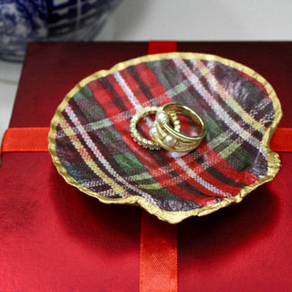 Tartan Plaid Shell Dice Dish