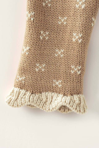 Edith Ruffle Collar Cardigan: KHAKI