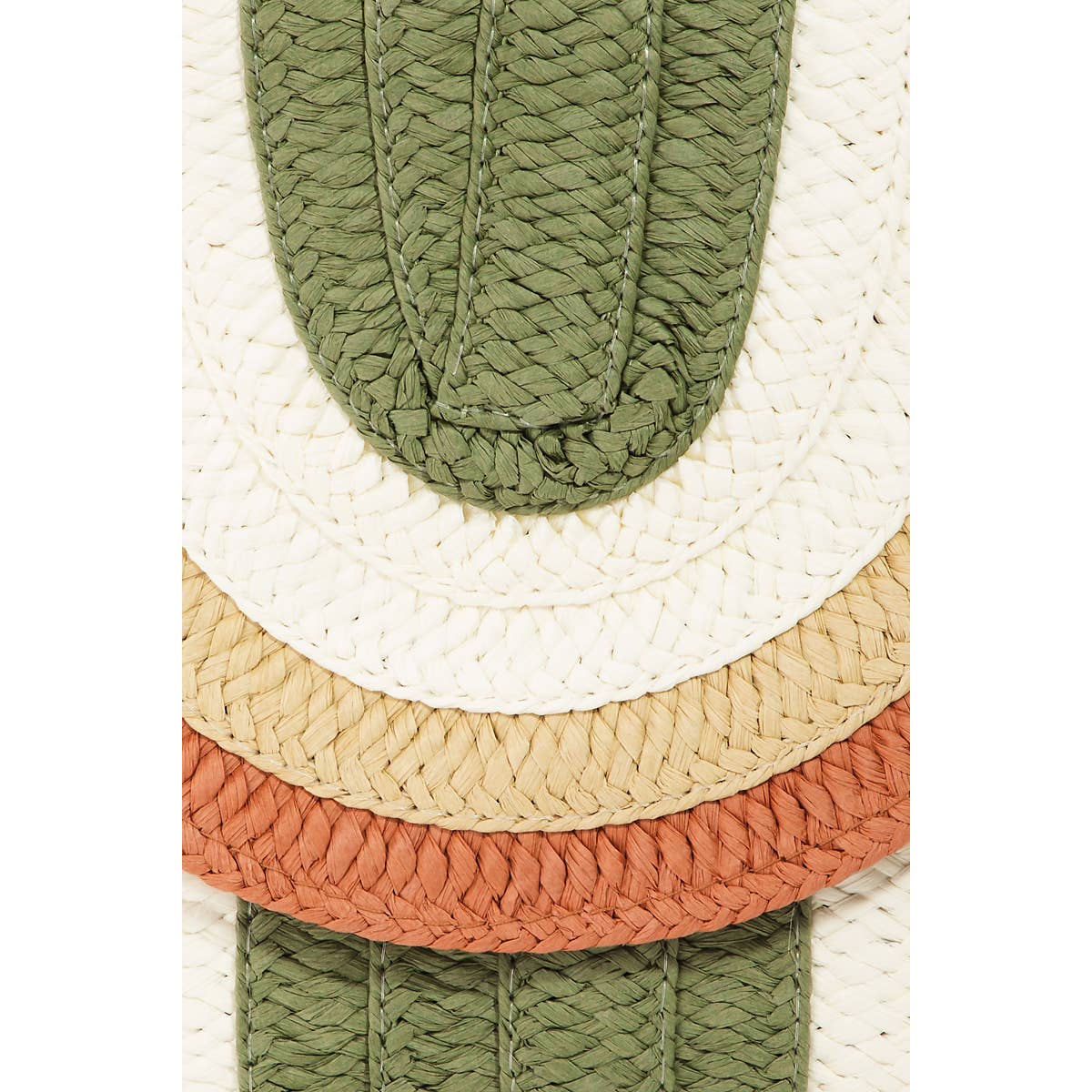 Rainbow Straw Braid Envelope Bag: Olive