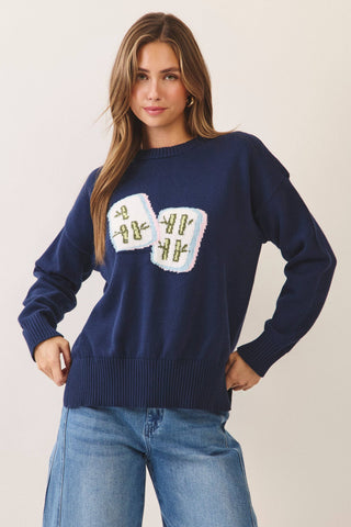 Mahjong Tile Intarsia Sweater
