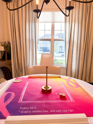 Strength & Hope Mahjong Mat - Breast Cancer Awareness (Psalm 46:5, NIV)
