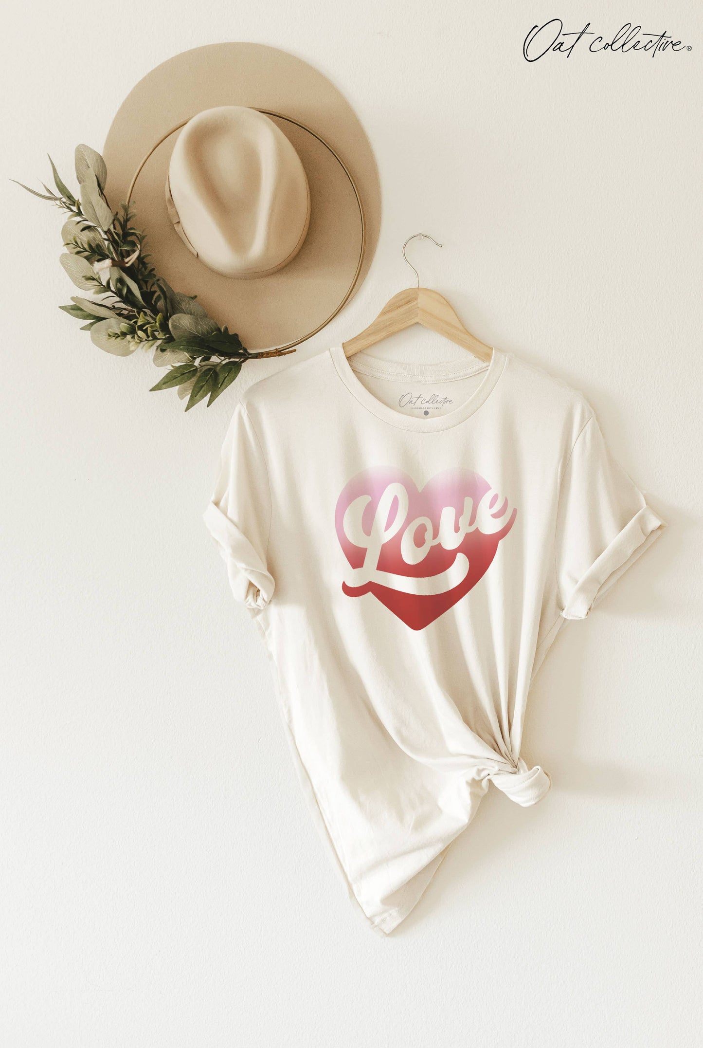 LOVE HEART Graphic T-shirt  : VINTAGE WHITE