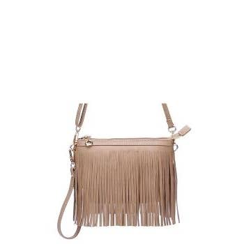 CROSSBODY FRINGE BAG: Fuchsia