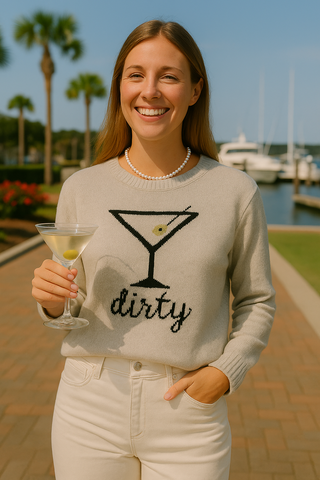 MARGOT Martini Sweater: Black/Grey / Medium