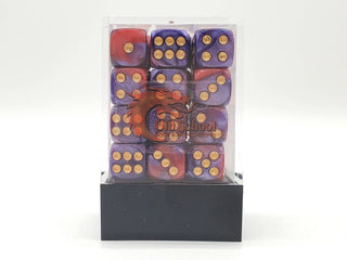 36ct 12mm D6 Dice Set: Vorpal - Red & Purple w/ Gold