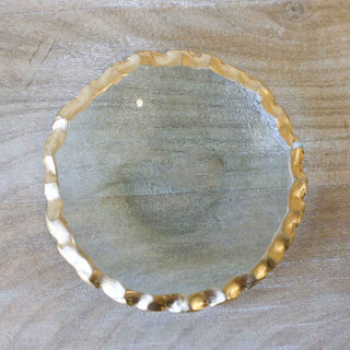 Fairbanks Tidbit Dish   Clear/Gold   5"