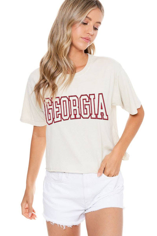 'PUFF' Georgia Graphic T-Shirt: Bone