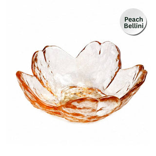 Peach Bellini Glass Flower Dice Dish