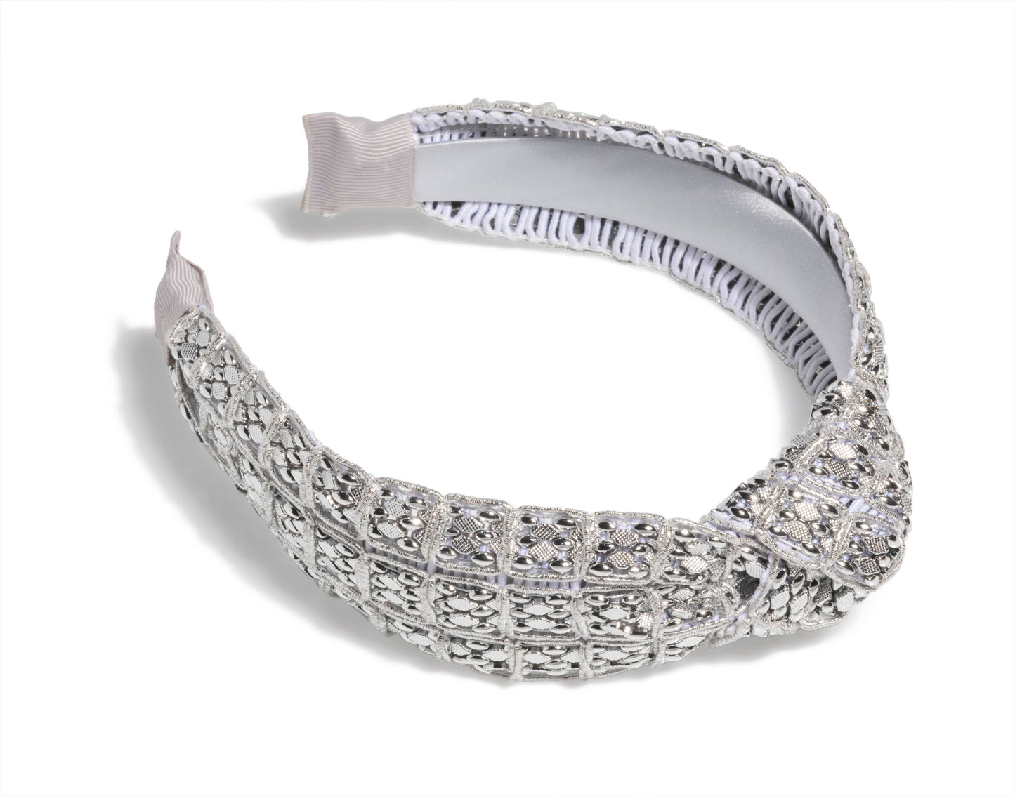 MESH BEAD KNOTTED HEADBAND: GOLD