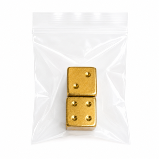 Gold and Silver Luxe Solid Metal Mahjong Dice Gift Ready: Silver