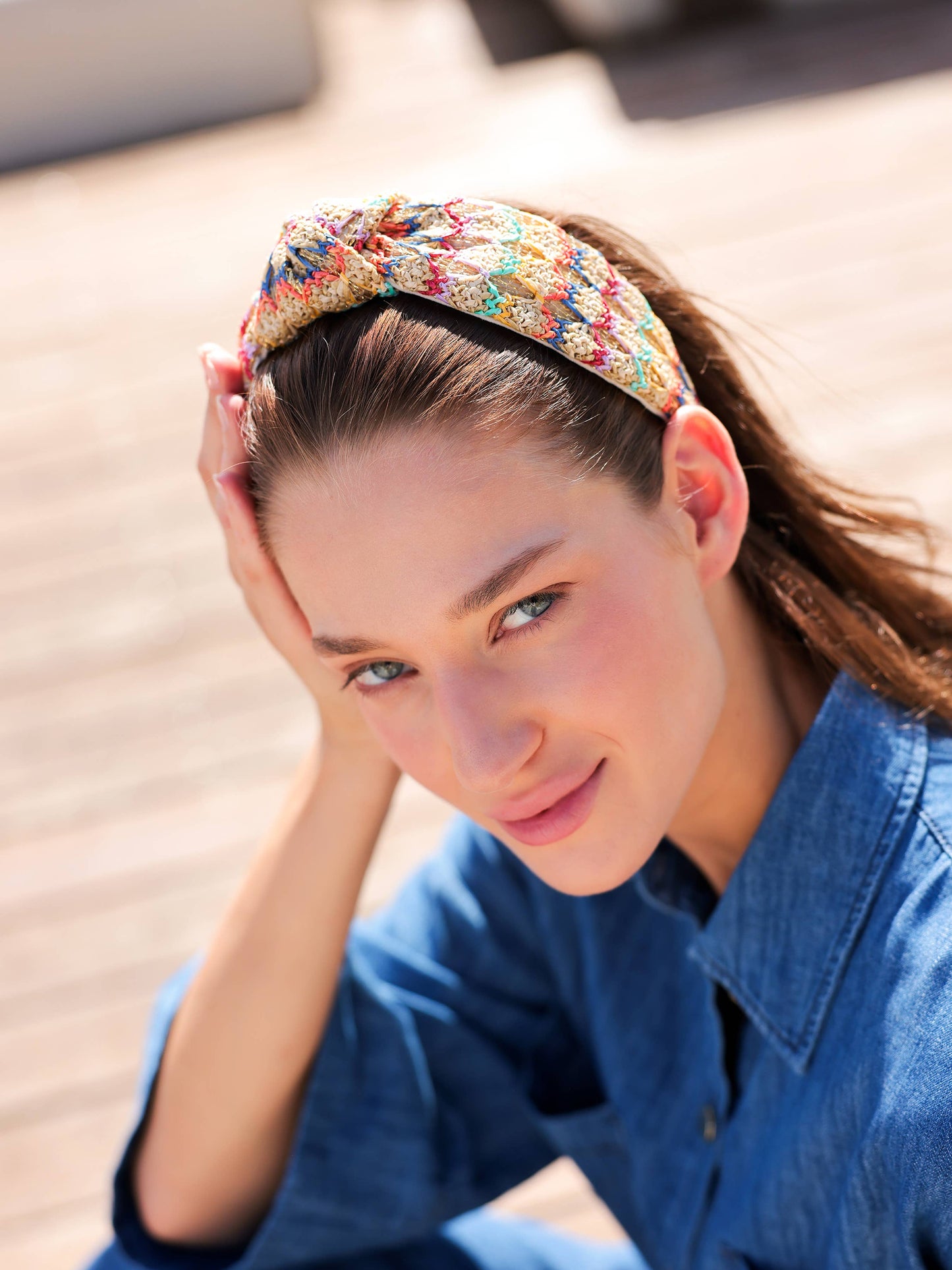 PAPER STRAW KNOTTED HEADBAND