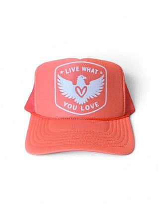Heart of an Eagle Trucker: TAN - GOLD METALLIC