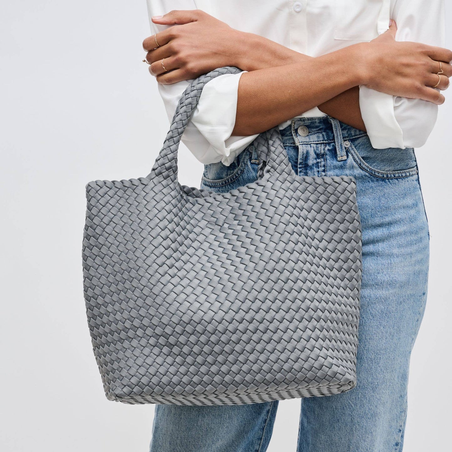 Sky's The Limit - Medium Woven Neoprene Tote: Black