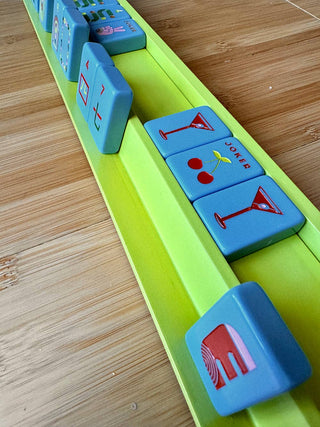 Mahjong Racks & Pushers (Set of 4): Aqua