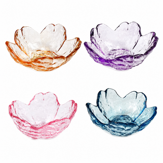 Dusty Rose Glass Flower Dice Dish