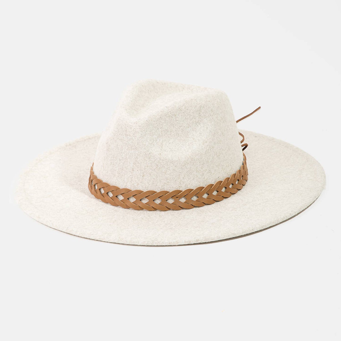 Braided Strap Fedora Hat IVORY