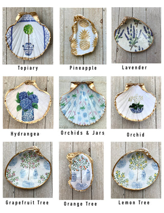 Decoupage Dice Dish- Black Dots Scallop